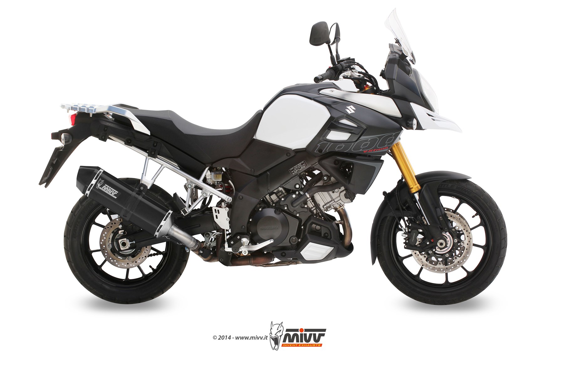 Auspuff SUZUKI V-STROM 1000 Mivv Speed Edge Schwarzer Edelstahl S.042.LRB