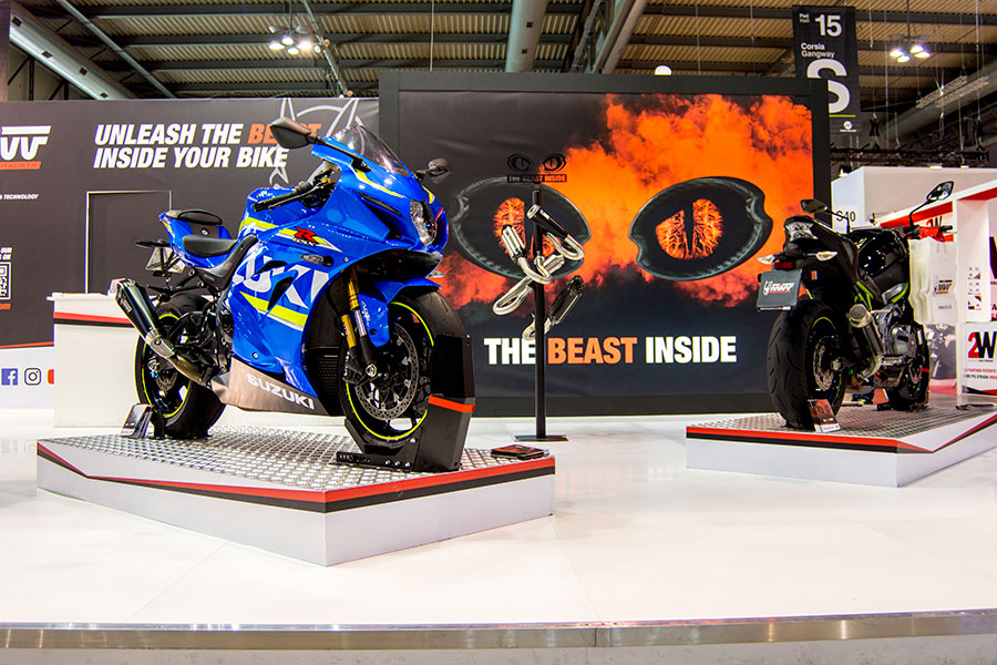 The Mivv booth at the opening of Eicma 2017