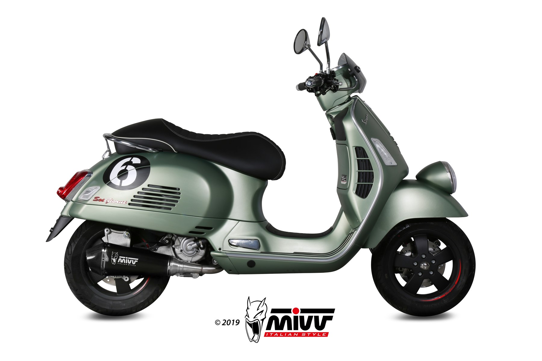 Pot d&rsquo;&eacute;chappement PIAGGIO VESPA GTS 300 Mivv Delta Race Inox noir P.008.LDRB