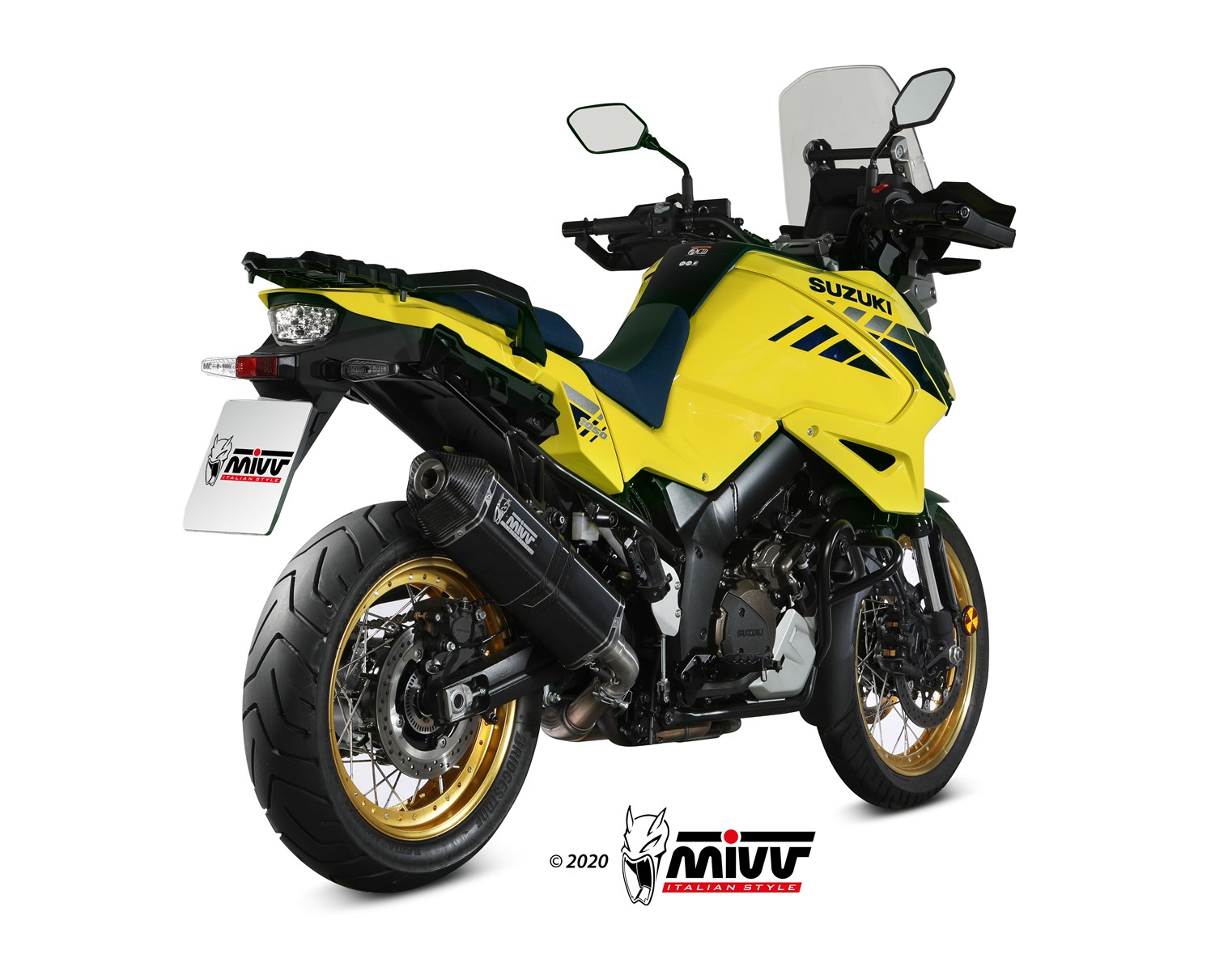 Scarico SUZUKI V-STROM 1050 Mivv Speed Edge فولاذ أسود مقاوم للصدأ S.042.LRB