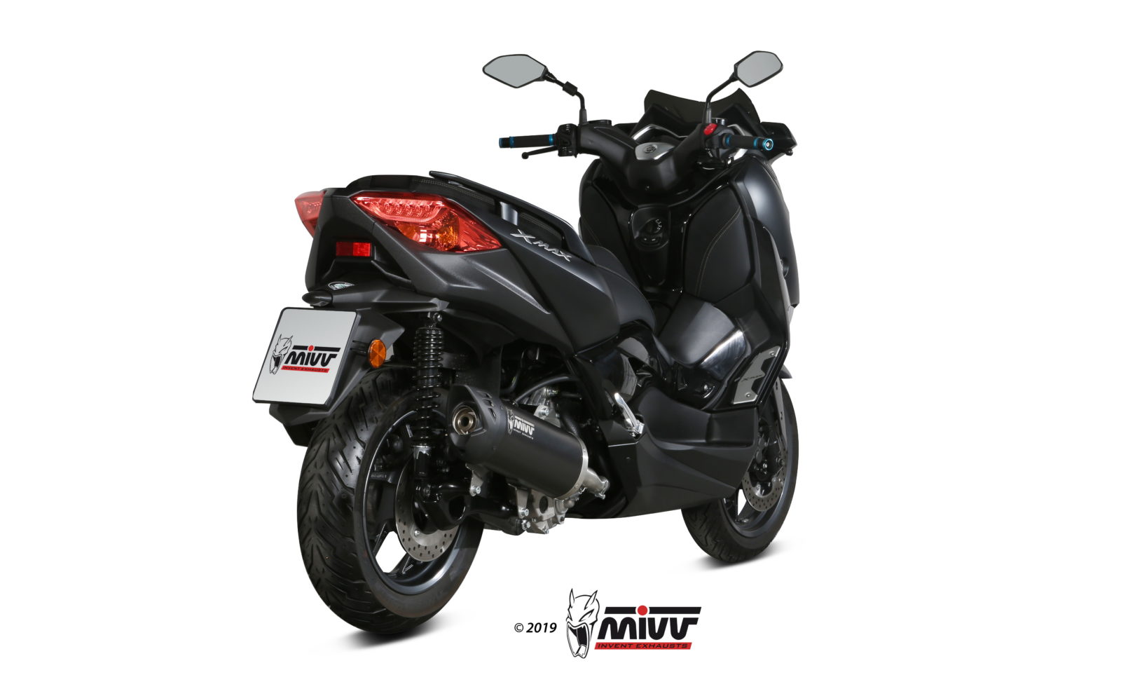 YAMAHA X-MAX 300 Exhaust Mivv Mover Black painted stainless steel MV.YA.0001.LV