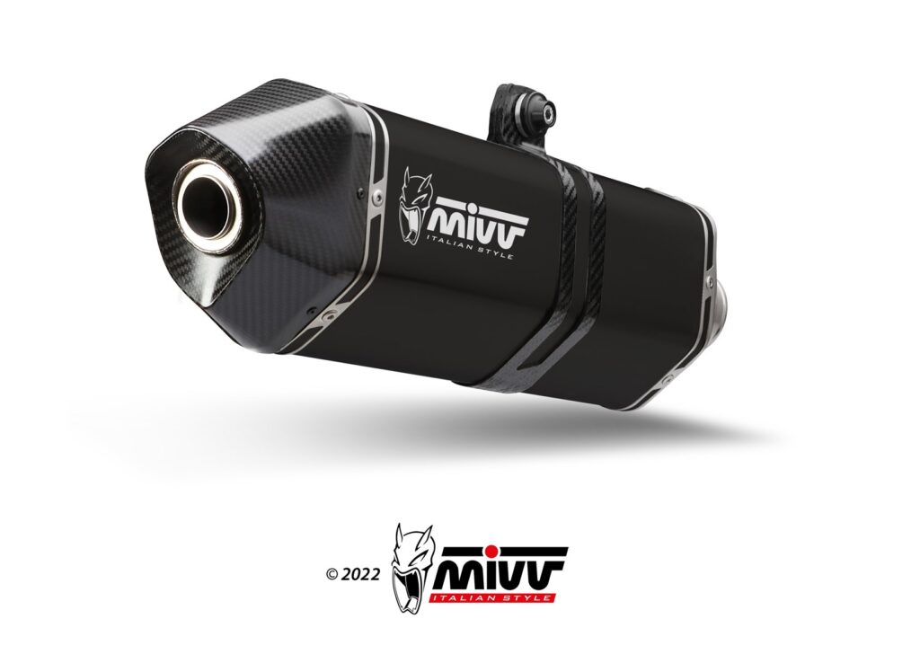 KYMCO AK 550 Exhaust Mivv Speed Edge Black stainless steel O.008