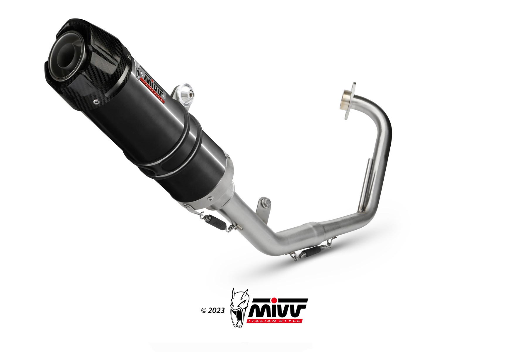 YAMAHA YZF R125 Exhaust Mivv Gp Black stainless steel with Carbon cap Y.030.LXBC