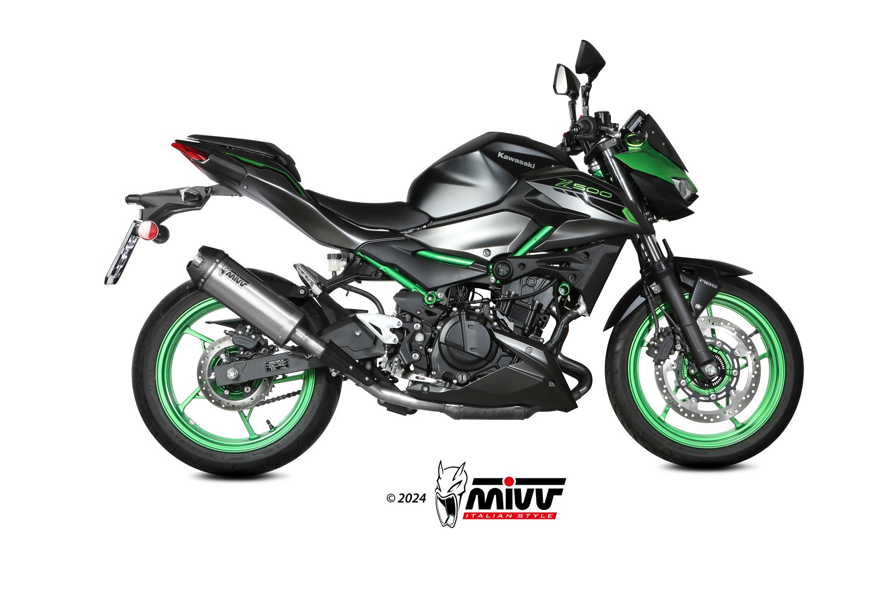 Auspuff KAWASAKI Z 500 / SE Mivv AK-1 Titan mit Carbon-Endkappe K.061.L4K